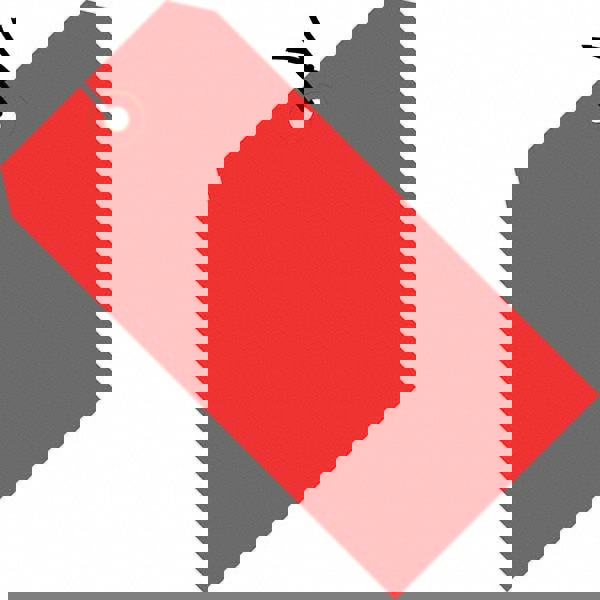 Blank Tag: 8'' High, Red, Synthetic Paper